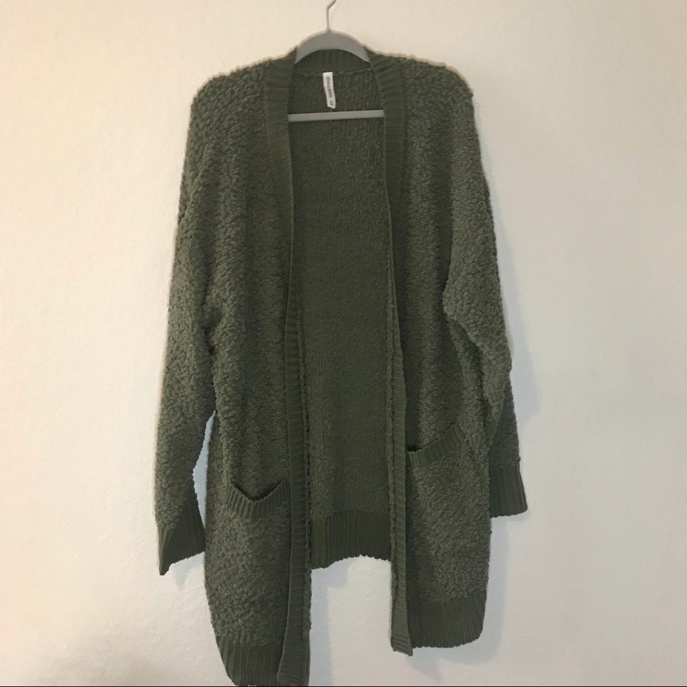 Olive Popcorn Cardigan Zenana Outfitters 3X BNWOT - Picture 2 of 8